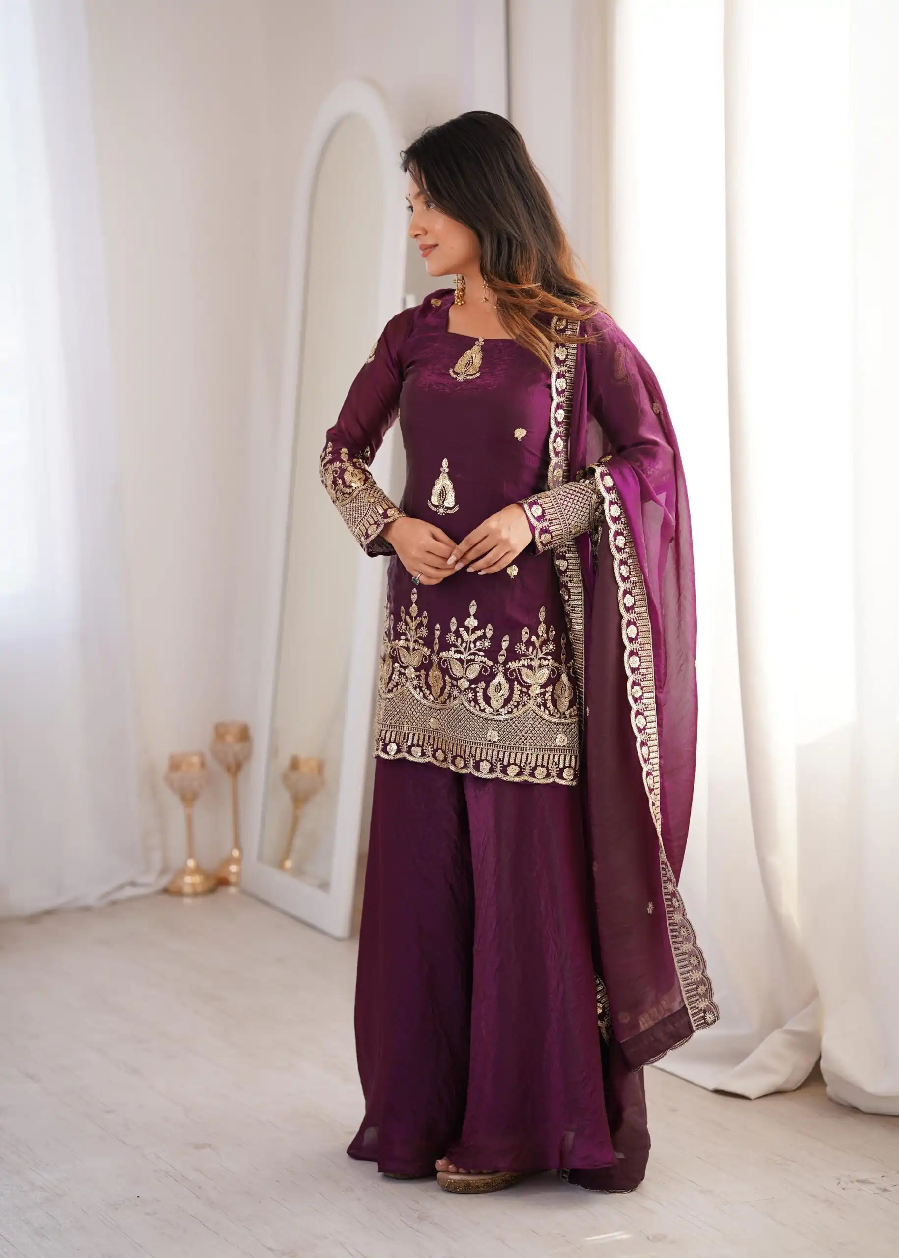ZSR 3168 Wine Color Fendy Silk With Embroidery Work Salwar Suit. Get it for ₹2149. Delivery 4-6 Working Days. Online Shop now. | Jump Suits, Salwar suit, Casual Suits, Creative suits, Designer Suits, Palazzo Suits, Party Wear Suits, Patiala Suits, Straight Suits