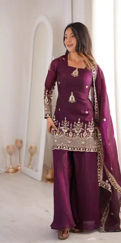 ZSR 3168 Wine Color Fendy Silk With Embroidery Work Salwar Suit. Get it for ₹2149. Delivery 4-6 Working Days. Online Shop now. | Jump Suits, Salwar suit, Casual Suits, Creative suits, Designer Suits, Palazzo Suits, Party Wear Suits, Patiala Suits, Straight Suits