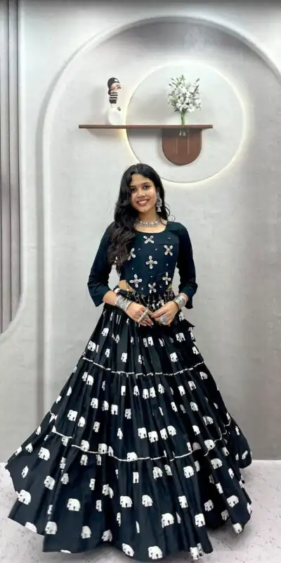 Ram 181 Black Color Pure Cotton Lehenga Choli with Cowrie Work. Festive Deal βΉ2649. Delivery 4-6 Working Days. Online Shop now. | Lehenga, Bollywood Lehenga, Creative Lehenga, Designer Lehenga, Embroidered Lehenga, Party Wear Lehenga