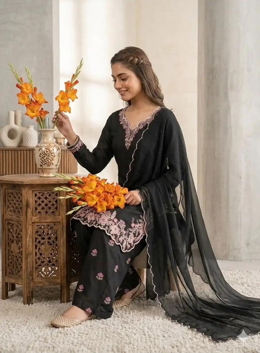 VLM 340 Black Franch Crape Salwar Suit Perfect for Wedding, Party, Sangeet, Makar Sankranti, Baby Shower . Grab it for ₹2099. Delivery 4-6 Working Days | Jump Suits, Salwar suit, Casual Suits, Creative suits, Designer Suits, Palazzo Suits, Party Wear Suits, Patiala Suits, Straight Suits