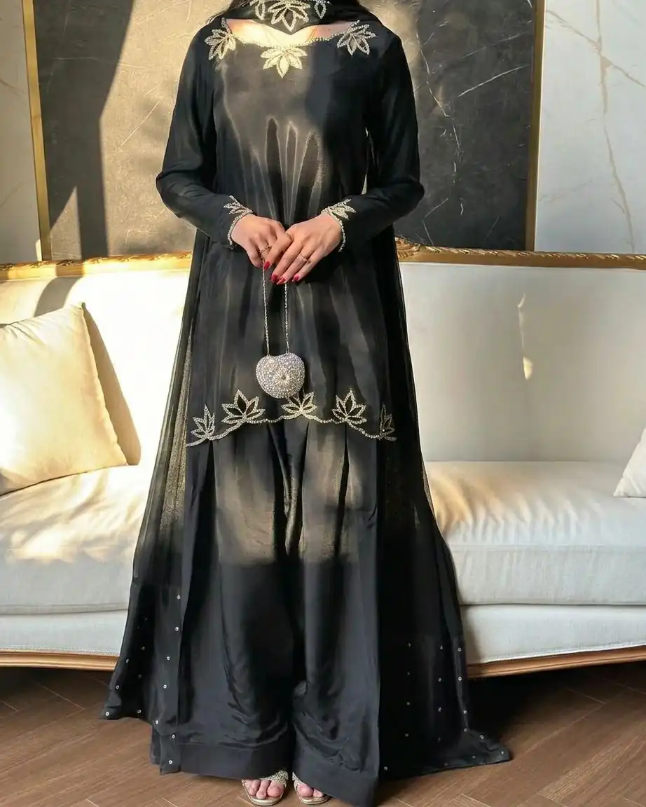 NF 1270 Black Natural Crep Salwar Suit Brown with Embroidery Work. Exclusive Offer ₹1899. Delivery 4-6 Working Days. Shop now. | Jump Suits, Salwar suit, Casual Suits, Creative suits, Designer Suits, Palazzo Suits, Party Wear Suits, Patiala Suits, Straight Suits