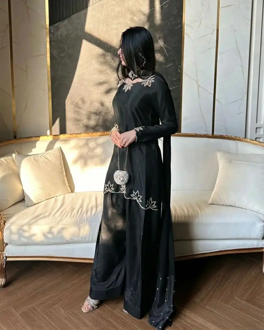 NF 1270 Black Natural Crep Salwar Suit Brown with Embroidery Work. Exclusive Offer ₹1899. Delivery 4-6 Working Days. Shop now. | Jump Suits, Salwar suit, Casual Suits, Creative suits, Designer Suits, Palazzo Suits, Party Wear Suits, Patiala Suits, Straight Suits