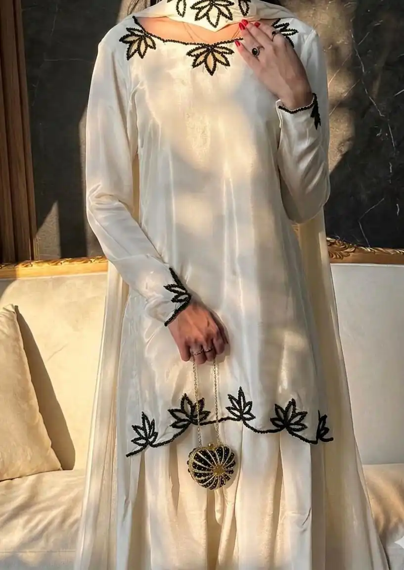 NF 1270 Off White Natural Crep Salwar Suit Brown with Embroidery Work. Exclusive Offer ₹1899. Delivery 4-6 Working Days. Shop now. | Jump Suits, Salwar suit, Casual Suits, Creative suits, Designer Suits, Palazzo Suits, Party Wear Suits, Patiala Suits, Straight Suits