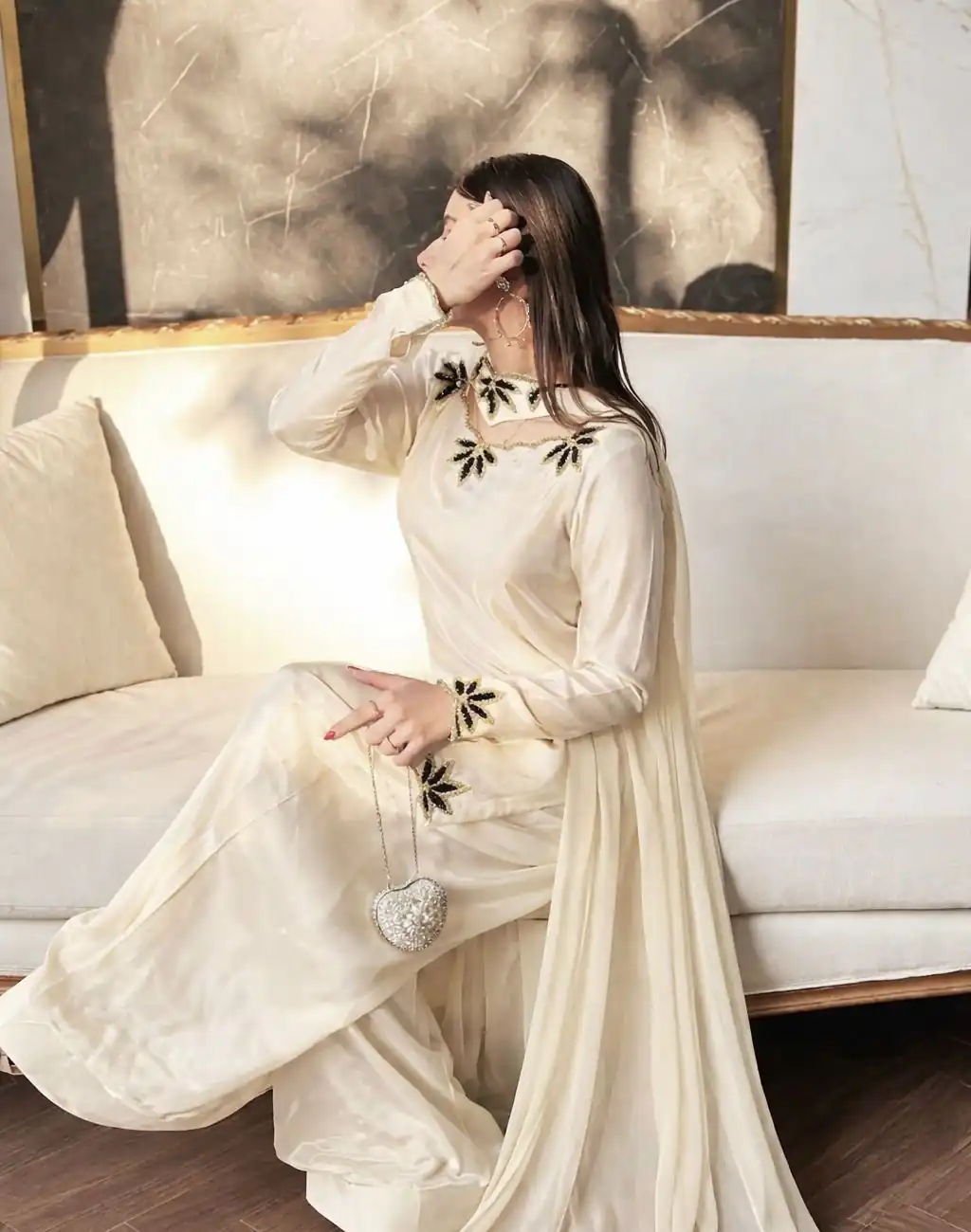 NF 1270 Off White Natural Crep Salwar Suit Brown with Embroidery Work. Exclusive Offer ₹1899. Delivery 4-6 Working Days. Shop now. | Jump Suits, Salwar suit, Casual Suits, Creative suits, Designer Suits, Palazzo Suits, Party Wear Suits, Patiala Suits, Straight Suits