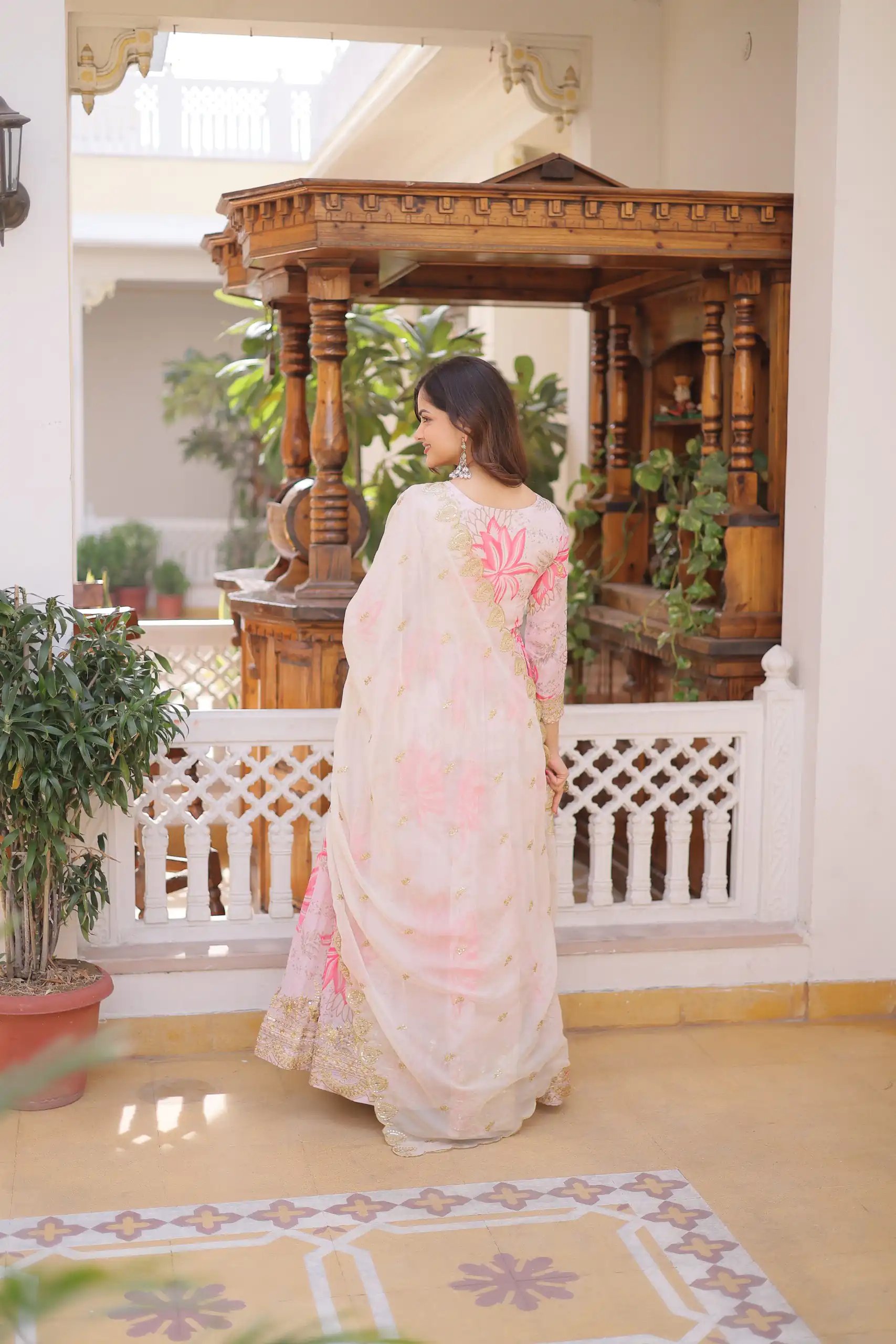 KA 1243 CreamColor Russian Silk Gown with Zari Work & Embroidery Work. Now at just ₹2499. Delivery 4-6 Working Days. Shop now. | Gowns, Bollywood Gowns, Creative Gowns, Designer Gowns, Embroidered Gowns, Party Wear Gowns
