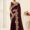 JR 670 Maroon in Space Silk Embroidery Work & Zari Work Saree . Available at ₹1949 only. Delivery 4-6 Working Days. Shop now. | Sarees, Bollywood Sarees, Creative Sarees, Designer Sarees, Embroidered Sarees, Ethnic Saree, Modern Digital sarees, Party Wear Sarees
