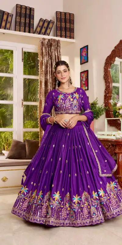 Ram 178 Purple Color Pure Crap Silk Lehenga Choli with Embroidery Work. Best Price βΉ2549. Delivery 4-6 Working Days. Shop now. | Lehenga, Bollywood Lehenga, Creative Lehenga, Designer Lehenga, Embroidered Lehenga, Party Wear Lehenga