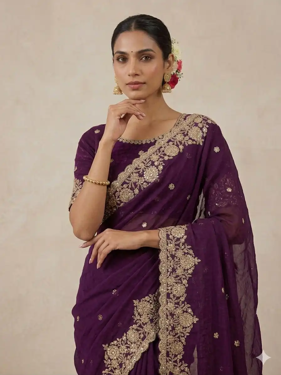 JR 670 Wine in Space Silk Embroidery Work & Zari Work Saree . Available at ₹1949 only. Delivery 4-6 Working Days. Shop now. | Sarees, Bollywood Sarees, Creative Sarees, Designer Sarees, Embroidered Sarees, Ethnic Saree, Modern Digital sarees, Party Wear Sarees