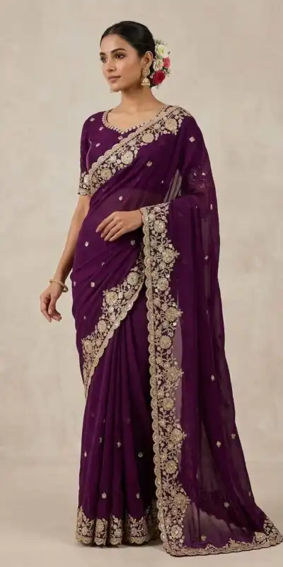 JR 670 Wine in Space Silk Embroidery Work & Zari Work Saree . Available at ₹1949 only. Delivery 4-6 Working Days. Shop now. | Sarees, Bollywood Sarees, Creative Sarees, Designer Sarees, Embroidered Sarees, Ethnic Saree, Modern Digital sarees, Party Wear Sarees