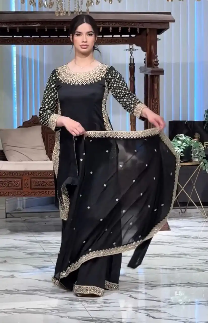 ZB 5056 Black in Color Natural Crepe Embroidery Work Salwar Suit . Wedding, Party, Festive, Events, Get it for ₹2199. Delivery 4-6 Working Days. Shop now. | Jump Suits, Salwar suit, Casual Suits, Creative suits, Designer Suits, Palazzo Suits, Party Wear Suits, Patiala Suits, Straight Suits