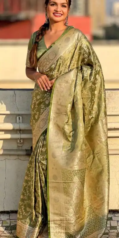 KPR 290 Green in Soft Lichi Silk Jacquard Work Designer Work Saree . Exclusive Offer ₹1349. Delivery 4-6 Working Days. Shop now. | Sarees, Bollywood Sarees, Creative Sarees, Designer Sarees, Embroidered Sarees, Ethnic Saree, Modern Digital sarees, Party Wear Sarees