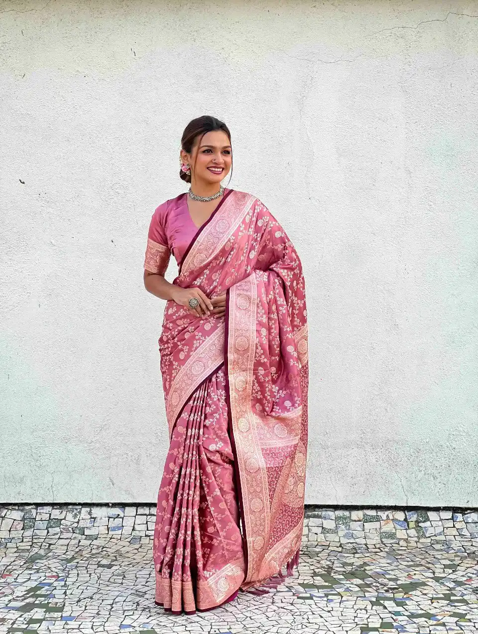 KPR 290 Peach in Soft Lichi Silk Jacquard Work Designer Work Saree . Exclusive Offer ₹1349. Delivery 4-6 Working Days. Shop now. | Sarees, Bollywood Sarees, Creative Sarees, Designer Sarees, Embroidered Sarees, Ethnic Saree, Modern Digital sarees, Party Wear Sarees