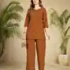 DIVA 158 Rust Viscose Rayon Kurti with Embroidery Work & Mirror Work. Wedding, Party, Festive Grab it for ₹1749. Delivery 4-6 Working Days. Shop now. | Kurti, Bollywood Kurti, Creative Kurtis, Designer Kurti, Party Wear Kurti, Selfie Kurti