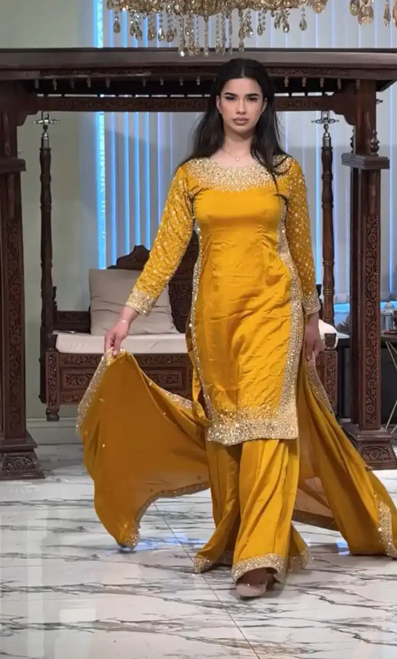 ZB 5056 Yellow in Color Natural Crepe Embroidery Work Salwar Suit . Wedding, Party, Festive, Events, Get it for ₹2199. Delivery 4-6 Working Days. Shop now. | Jump Suits, Salwar suit, Casual Suits, Creative suits, Designer Suits, Palazzo Suits, Party Wear Suits, Patiala Suits, Straight Suits