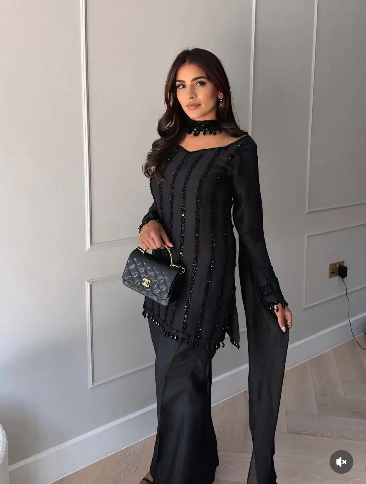 Nice Black Rangoli Silk Bead Embroidery Work Salwar Suit