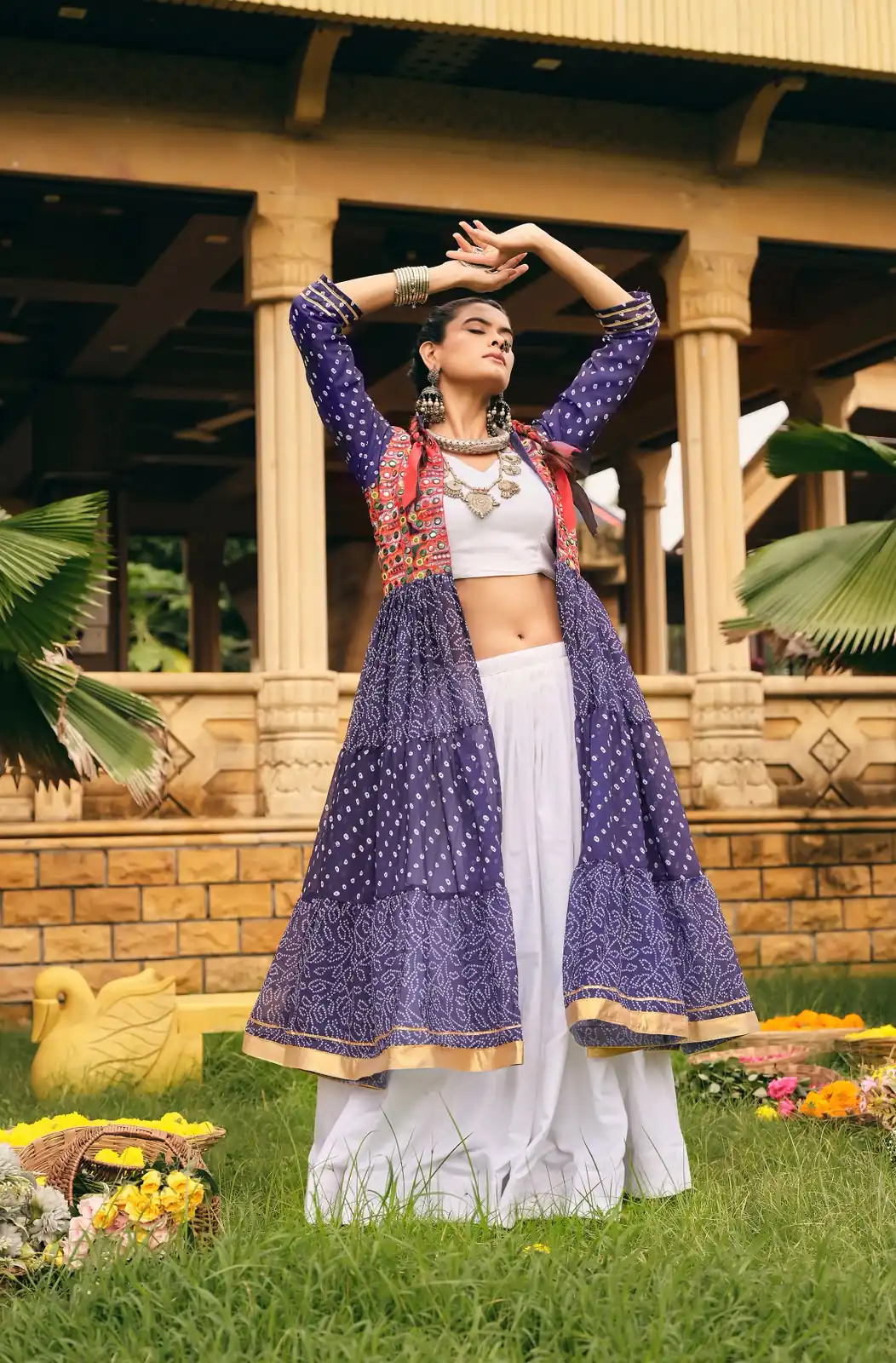 Perfect Purple Faux Georgette Embroider Work Lehenga Choli - Image 2