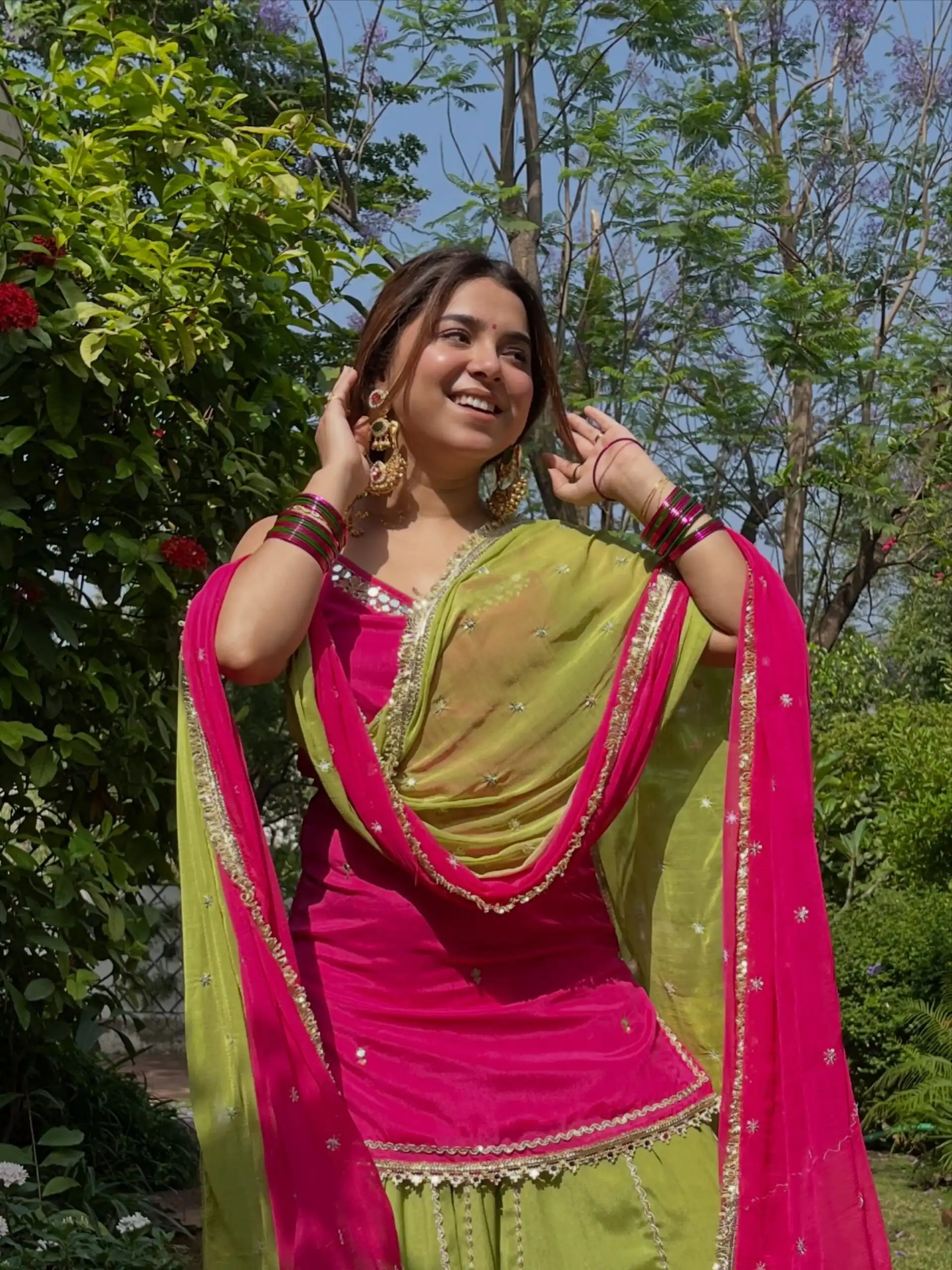 Pretty Pista Fendy Silk Real Mirror Work Lehenga Choli - Image 4