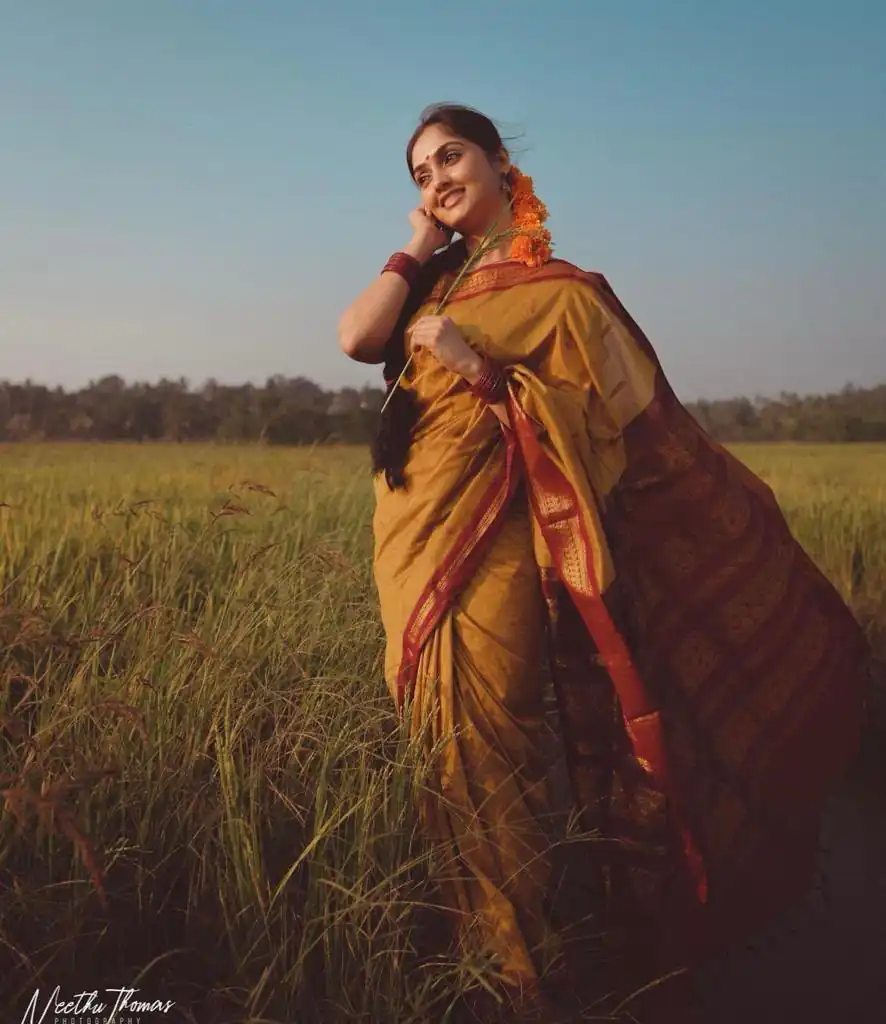 Pretty Yellow Lichi Silk Jacquard Border Work Saree