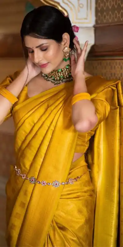 Alternative view of Superb Mustered Lichi Silk Jacquard Border Work Saree