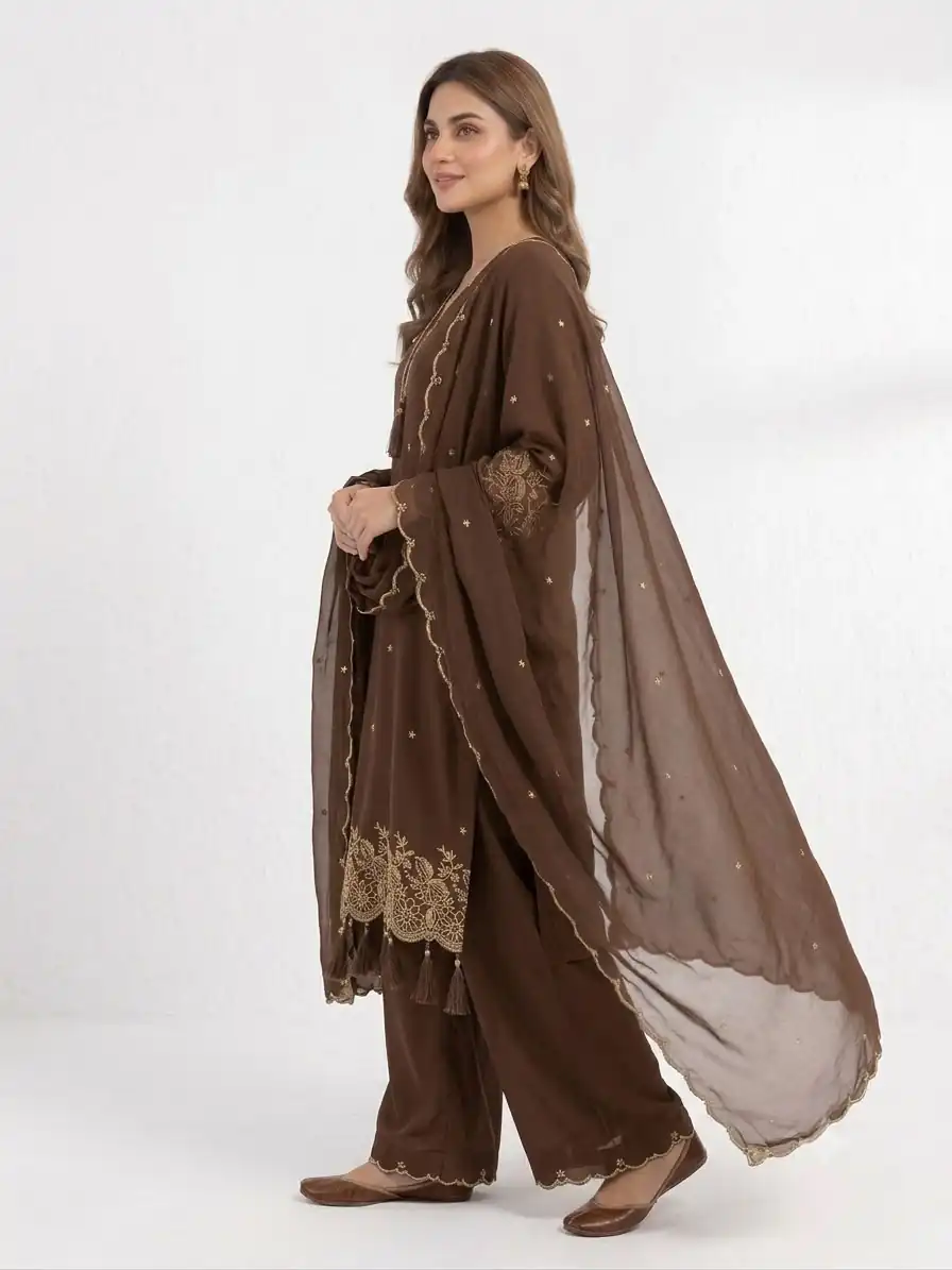 BE 481 Brown | Brown Rayon Salwar Suit with Embroidery Work & Lace Work. Affordable Price ₹1999. Delivery 4-6 Working Days. Shop now. | Jump Suits, Salwar suit, Casual Suits, Creative suits, Designer Suits, Palazzo Suits, Party Wear Suits, Patiala Suits, Straight Suits
