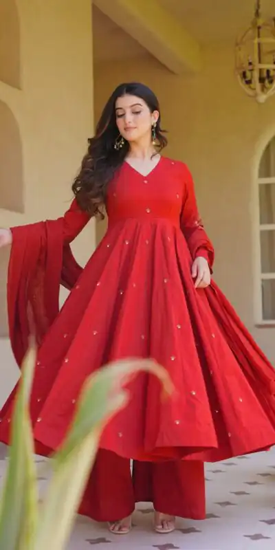 NF 1292 Red Perfect for Wedding, Party, Temple Visit, Makar Sankranti, Housewarming β Affordable Price βΉ2399. Delivery 4-6 Work | Anarkali Suits, Bollywood Anarkali, Creative-Anarkali, Designer Anarkali, Embroidered Anarkali, Party Wear Anarkali, Salwar suit