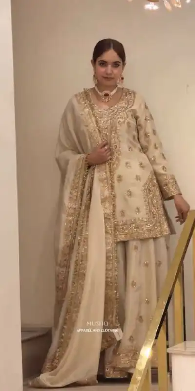 AD 236 Cream Color Chinon Silk Salwar Suit with Embroidery Work. Online Get it for βΉ2149. Delivery 4-6 Working Days. Shop now. | Jump Suits, Salwar suit, Casual Suits, Creative suits, Designer Suits, Palazzo Suits, Party Wear Suits, Patiala Suits, Straight Suits