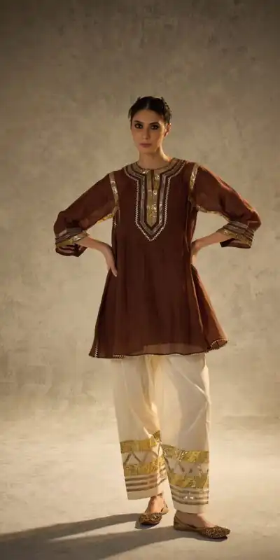ST 1169 Rust Color Chinon Salwar Suit with Gotta Patti Work. Available at ₹1849 only. Delivery 4-6 Working Days. Shop now. | Jump Suits, Salwar suit, Casual Suits, Creative suits, Designer Suits, Palazzo Suits, Party Wear Suits, Patiala Suits, Straight Suits