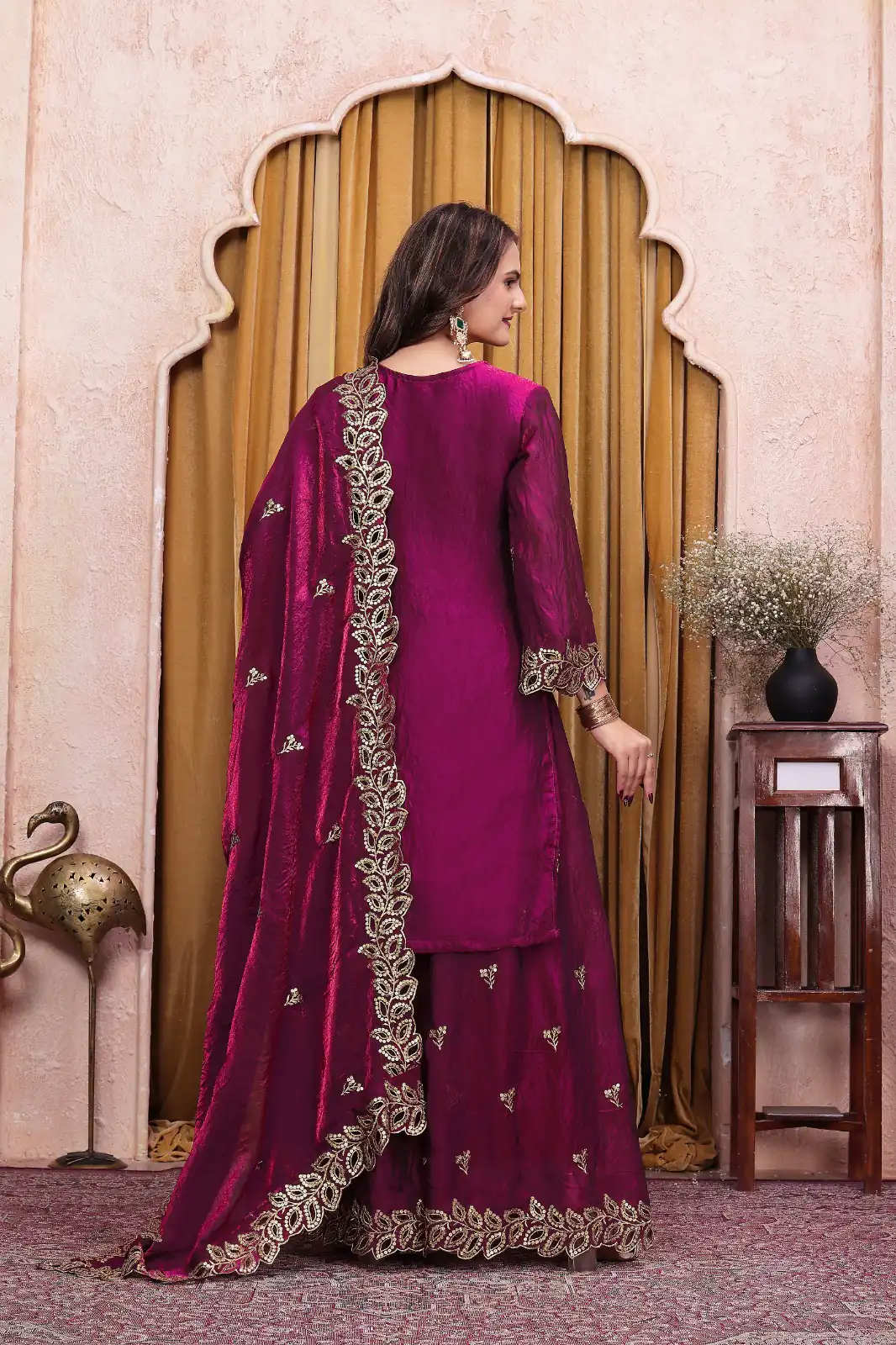 FE  141 Wine Fendy Silk Salwar Suit with Mirror Work & Embroidery Work. Best Price ₹2449. Delivery 4-6 Working Days. Shop now. | Jump Suits, Salwar suit, Casual Suits, Creative suits, Designer Suits, Palazzo Suits, Party Wear Suits, Patiala Suits, Straight Suits