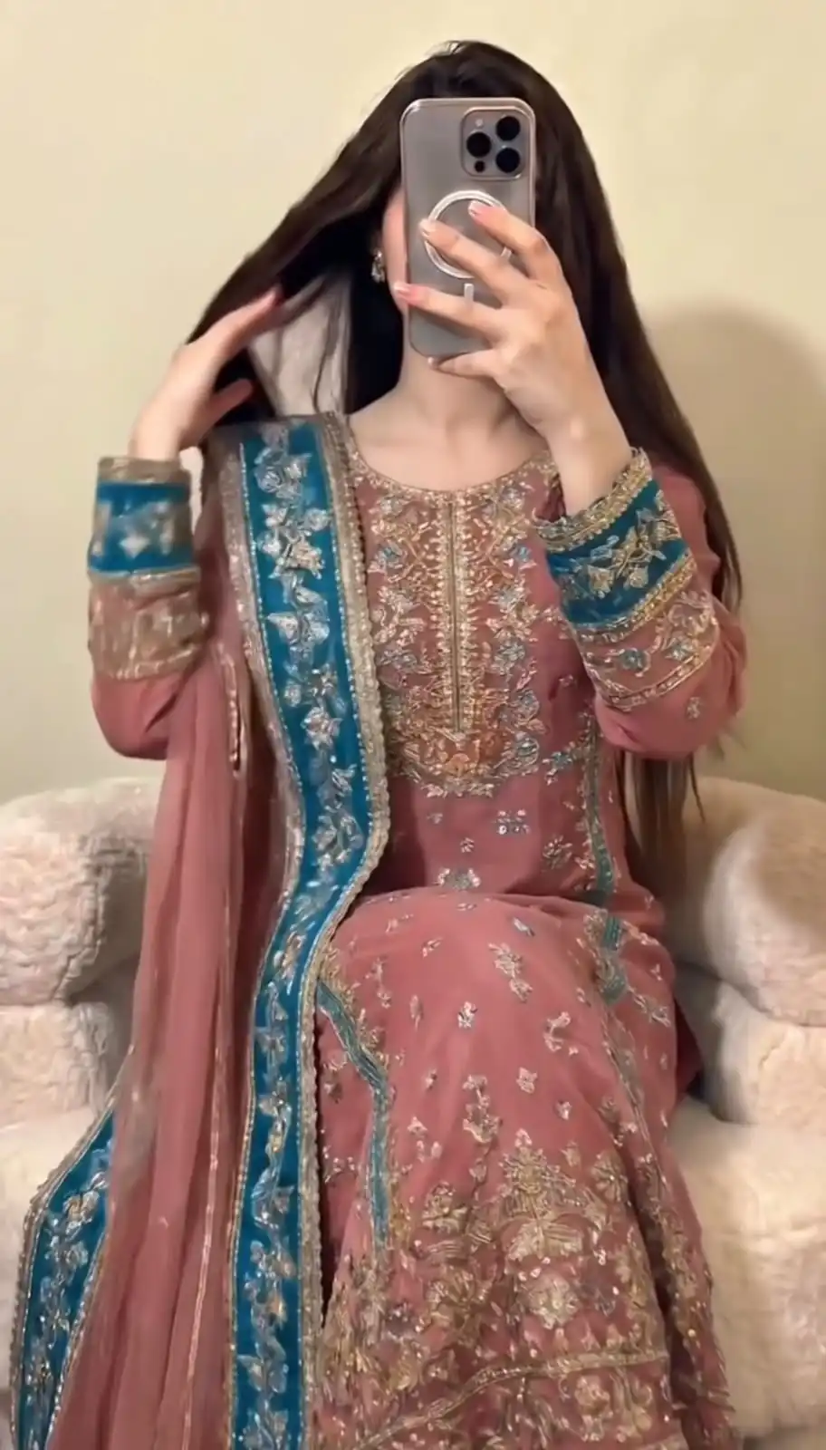 ZSR 3175 Peach Fox Georgette Salwar Suit with Embroidery Work & Sequins Work. Grab it for ₹2399. Delivery 4-6 Working Days. Shop now. | Jump Suits, Salwar suit, Casual Suits, Creative suits, Designer Suits, Palazzo Suits, Party Wear Suits, Patiala Suits, Straight Suits