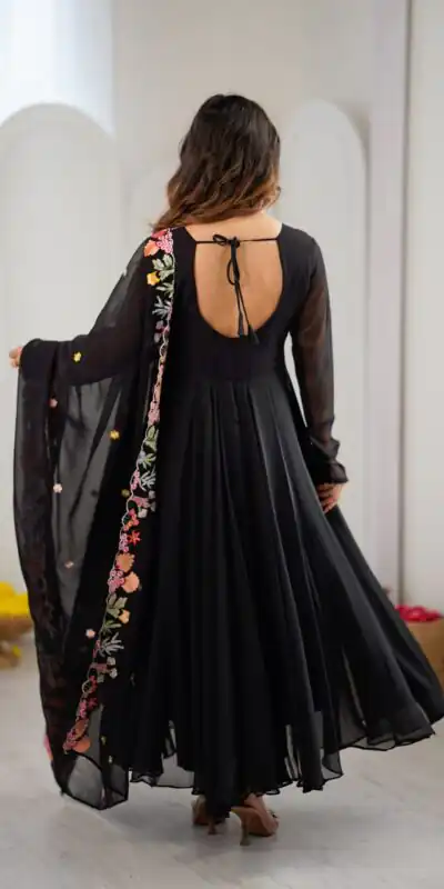 NSR 901 Black Faux Georgette Salwar Suit with Lace Work & Embroidery Work. Introductory Price ₹2099. Delivery 4-6 Working Days. Shop now. | Jump Suits, Salwar suit, Casual Suits, Creative suits, Designer Suits, Palazzo Suits, Party Wear Suits, Patiala Suits, Straight Suits