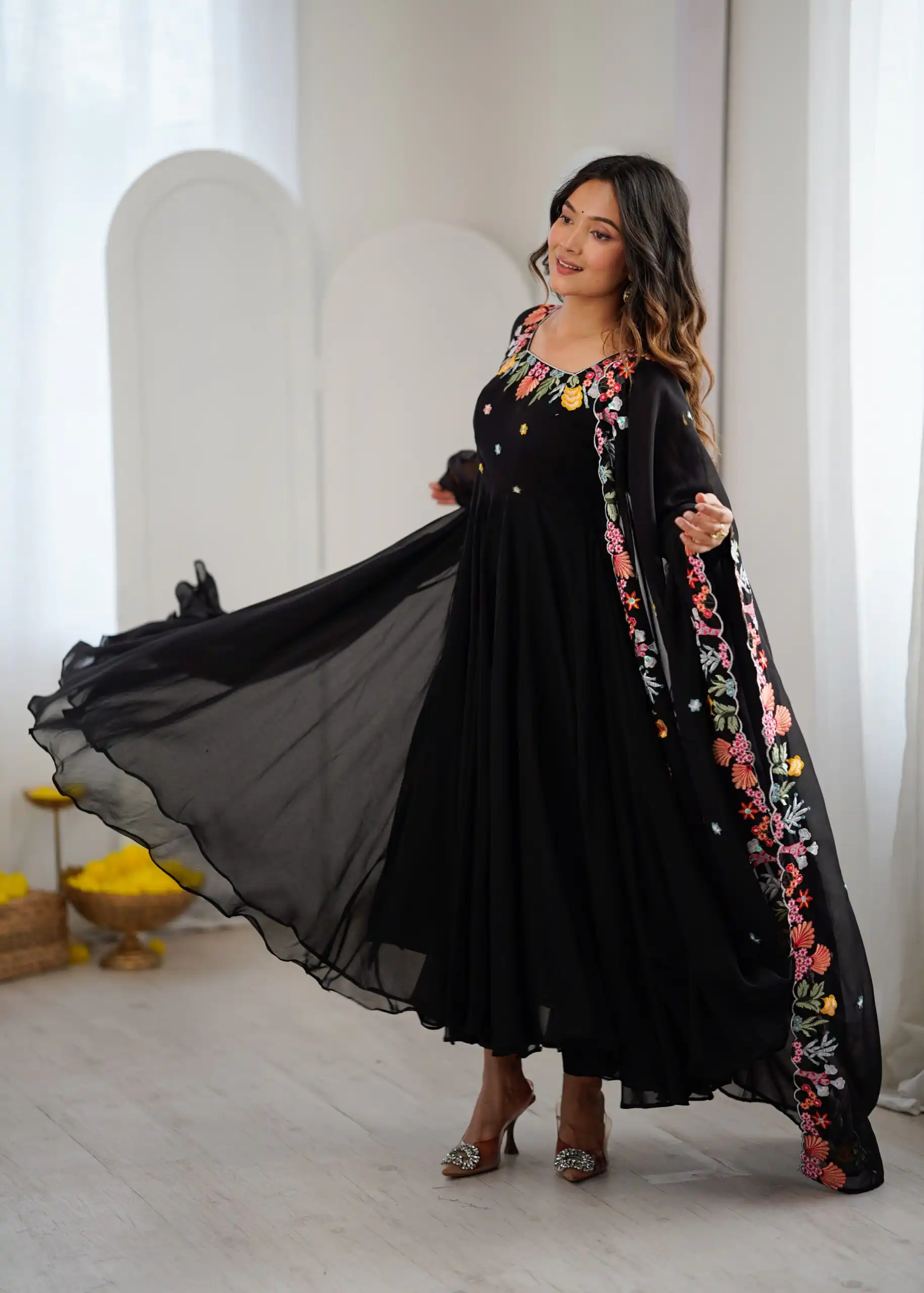 NSR 901 Black Faux Georgette Salwar Suit with Lace Work & Embroidery Work. Introductory Price ₹2099. Delivery 4-6 Working Days. Shop now. | Jump Suits, Salwar suit, Casual Suits, Creative suits, Designer Suits, Palazzo Suits, Party Wear Suits, Patiala Suits, Straight Suits