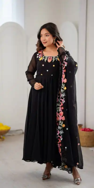 NSR 901 Black Faux Georgette Salwar Suit with Lace Work & Embroidery Work. Introductory Price ₹2099. Delivery 4-6 Working Days. Shop now. | Jump Suits, Salwar suit, Casual Suits, Creative suits, Designer Suits, Palazzo Suits, Party Wear Suits, Patiala Suits, Straight Suits