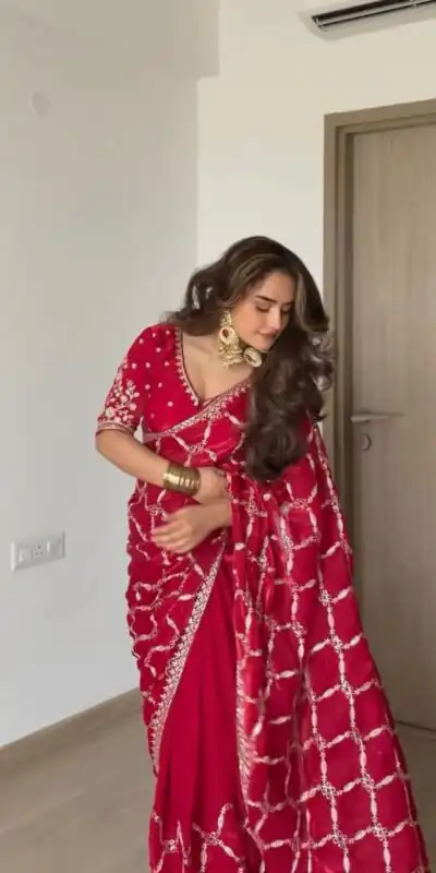 KD 634 Red Color Fendy Silk Saree With Sequins Work. Wedding, Party, Festive, Events Get it for ₹2399. Delivery 4-6 Working Days. Online Best Shop now. | Sarees, Bollywood Sarees, Creative Sarees, Designer Sarees, Embroidered Sarees, Ethnic Saree, Modern Digital sarees, Party Wear Sarees