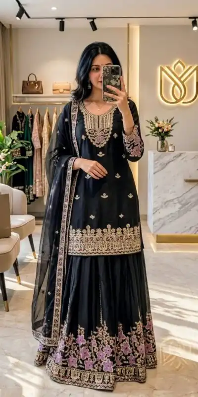 WW 1273 Black Chinon Silk Salwar Suit with Embroidery Work & Sequins Work. Get it for βΉ2499. Delivery 4-6 Working Days. Shop now. | Jump Suits, Salwar suit, Casual Suits, Creative suits, Designer Suits, Palazzo Suits, Party Wear Suits, Patiala Suits, Straight Suits