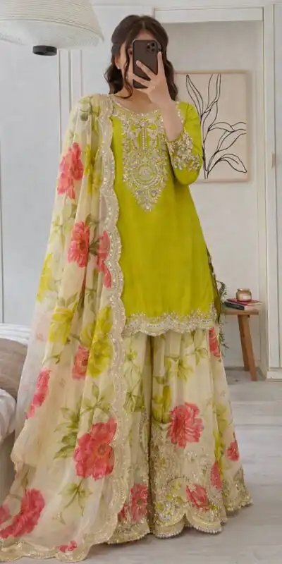 ZC 8011 Green Chinon Silk Salwar Suit with Embroidery Work & Sequins Work. Get it for ₹2399. Delivery 4-6 Working Days. Shop now. | Jump Suits, Salwar suit, Casual Suits, Creative suits, Designer Suits, Palazzo Suits, Party Wear Suits, Patiala Suits, Straight Suits