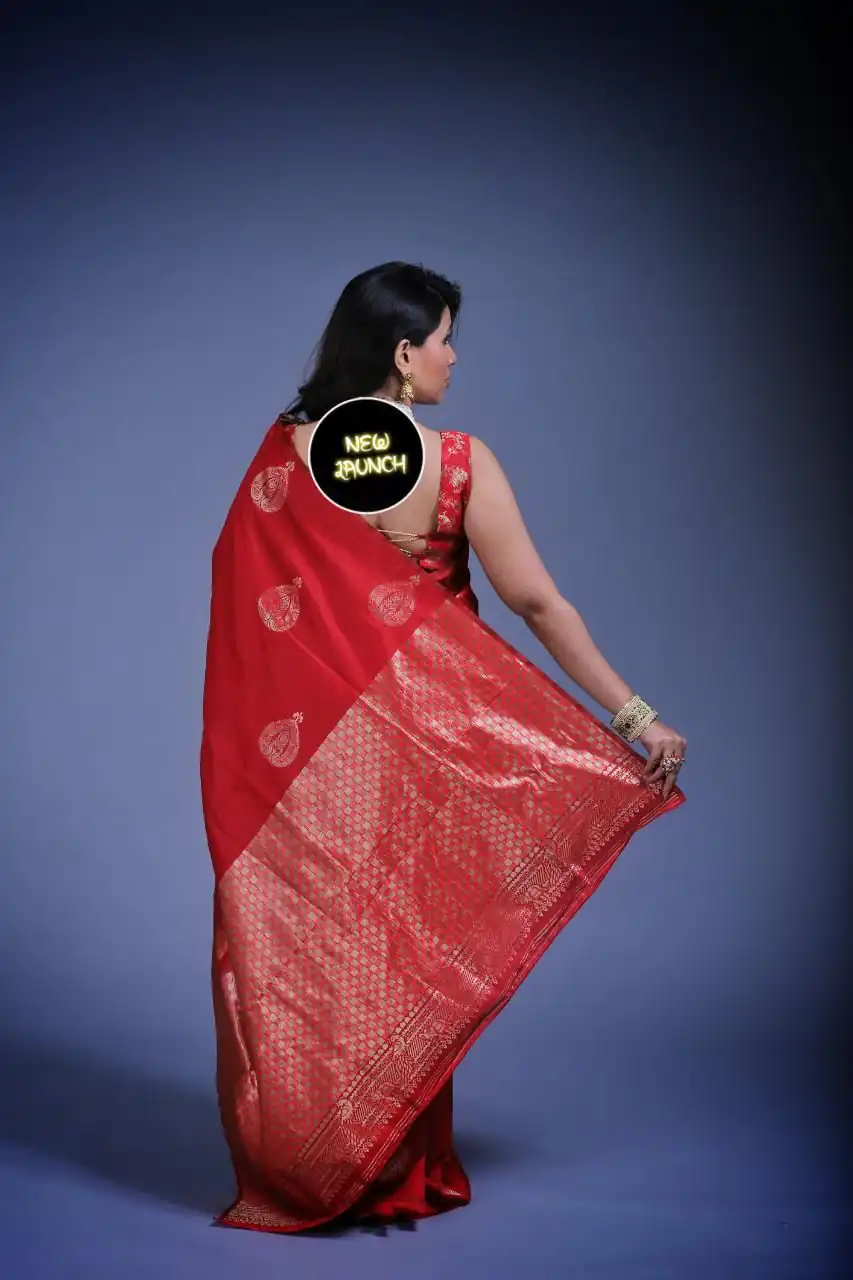 KP 2072 Red Color Yellow Soft Lichi Silk Saree with Jacquard Work. Best Price ₹1299. Delivery 4-6 Working Days. Shop now. | Sarees, Bollywood Sarees, Creative Sarees, Designer Sarees, Embroidered Sarees, Ethnic Saree, Modern Digital sarees, Party Wear Sarees