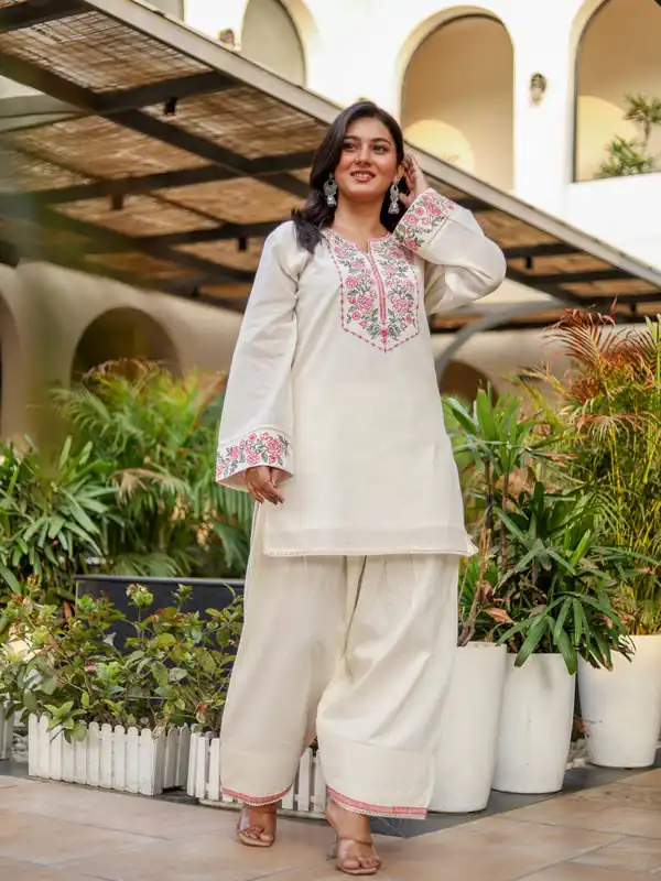 NSR 898 Off White Khadi Cotto Salwar Suit with Embroidery Work & Lace Work. Available at ₹1749 only. Delivery 4-6 Working Days. Shop now. | Jump Suits, Salwar suit, Casual Suits, Creative suits, Designer Suits, Palazzo Suits, Party Wear Suits, Patiala Suits, Straight Suits