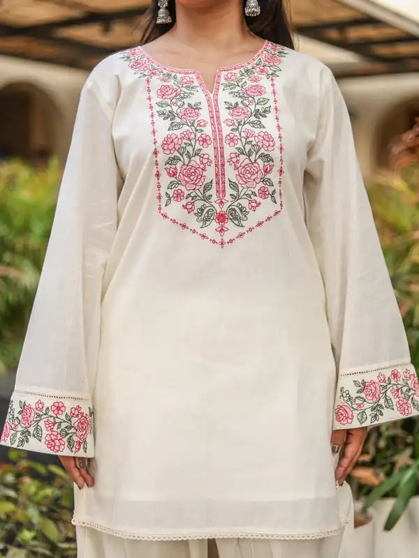 NSR 898 Off White Khadi Cotto Salwar Suit with Embroidery Work & Lace Work. Available at ₹1749 only. Delivery 4-6 Working Days. Shop now. | Jump Suits, Salwar suit, Casual Suits, Creative suits, Designer Suits, Palazzo Suits, Party Wear Suits, Patiala Suits, Straight Suits