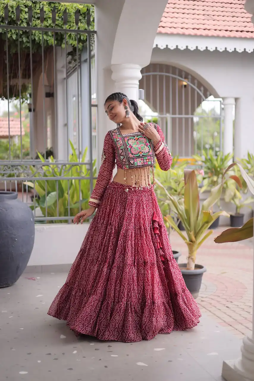 KA 5080 Maroon| Faux Georgette Lehenga Choli with Embroidery Work & Lace Work. Special Price ₹2499. Delivery 4-6 Working Days. Shop now. | Lehenga, Bollywood Lehenga, Creative Lehenga, Designer Lehenga, Embroidered Lehenga, Party Wear Lehenga