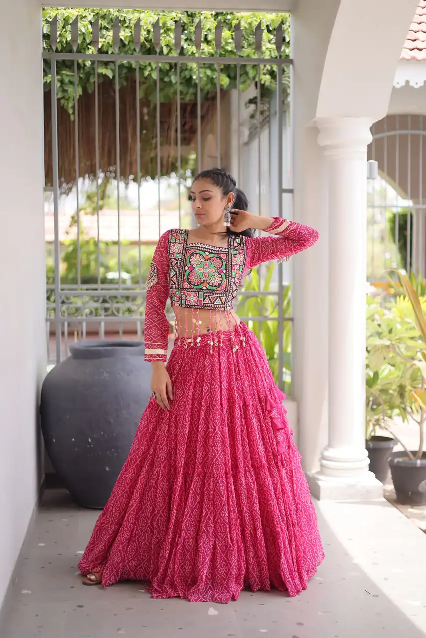KA 5080 Pink| Faux Georgette Lehenga Choli with Embroidery Work & Lace Work. Special Price ₹2499. Delivery 4-6 Working Days. Shop now. | Lehenga, Bollywood Lehenga, Creative Lehenga, Designer Lehenga, Embroidered Lehenga, Party Wear Lehenga