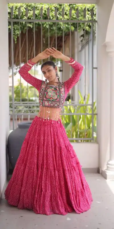KA 5080 Pink| Faux Georgette Lehenga Choli with Embroidery Work & Lace Work. Special Price ₹2499. Delivery 4-6 Working Days. Shop now. | Lehenga, Bollywood Lehenga, Creative Lehenga, Designer Lehenga, Embroidered Lehenga, Party Wear Lehenga