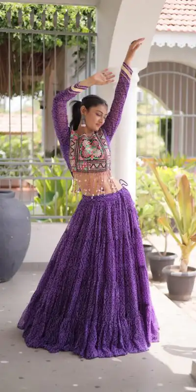 KA 5080 Purple| Faux Georgette Lehenga Choli with Embroidery Work & Lace Work. Special Price ₹2499. Delivery 4-6 Working Days. Shop now. | Lehenga, Bollywood Lehenga, Creative Lehenga, Designer Lehenga, Embroidered Lehenga, Party Wear Lehenga