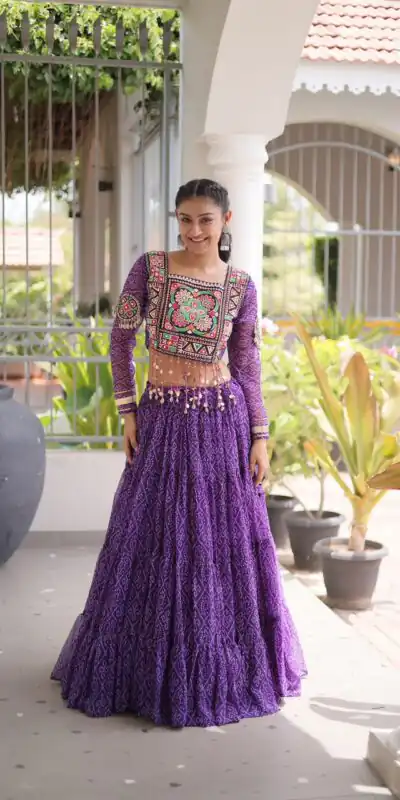 KA 5080 Purple| Faux Georgette Lehenga Choli with Embroidery Work & Lace Work. Special Price ₹2499. Delivery 4-6 Working Days. Shop now. | Lehenga, Bollywood Lehenga, Creative Lehenga, Designer Lehenga, Embroidered Lehenga, Party Wear Lehenga