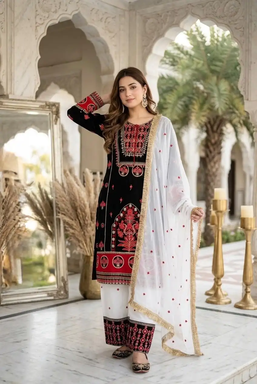 SKF 1731 Black Color Natural Crep Salwar Suit with Embroidery Work. Wedding, Party, Festive, Best Price ₹2149. Delivery 4-6 Working Days. Shop now. | Jump Suits, Salwar suit, Casual Suits, Creative suits, Designer Suits, Palazzo Suits, Party Wear Suits, Patiala Suits, Straight Suits