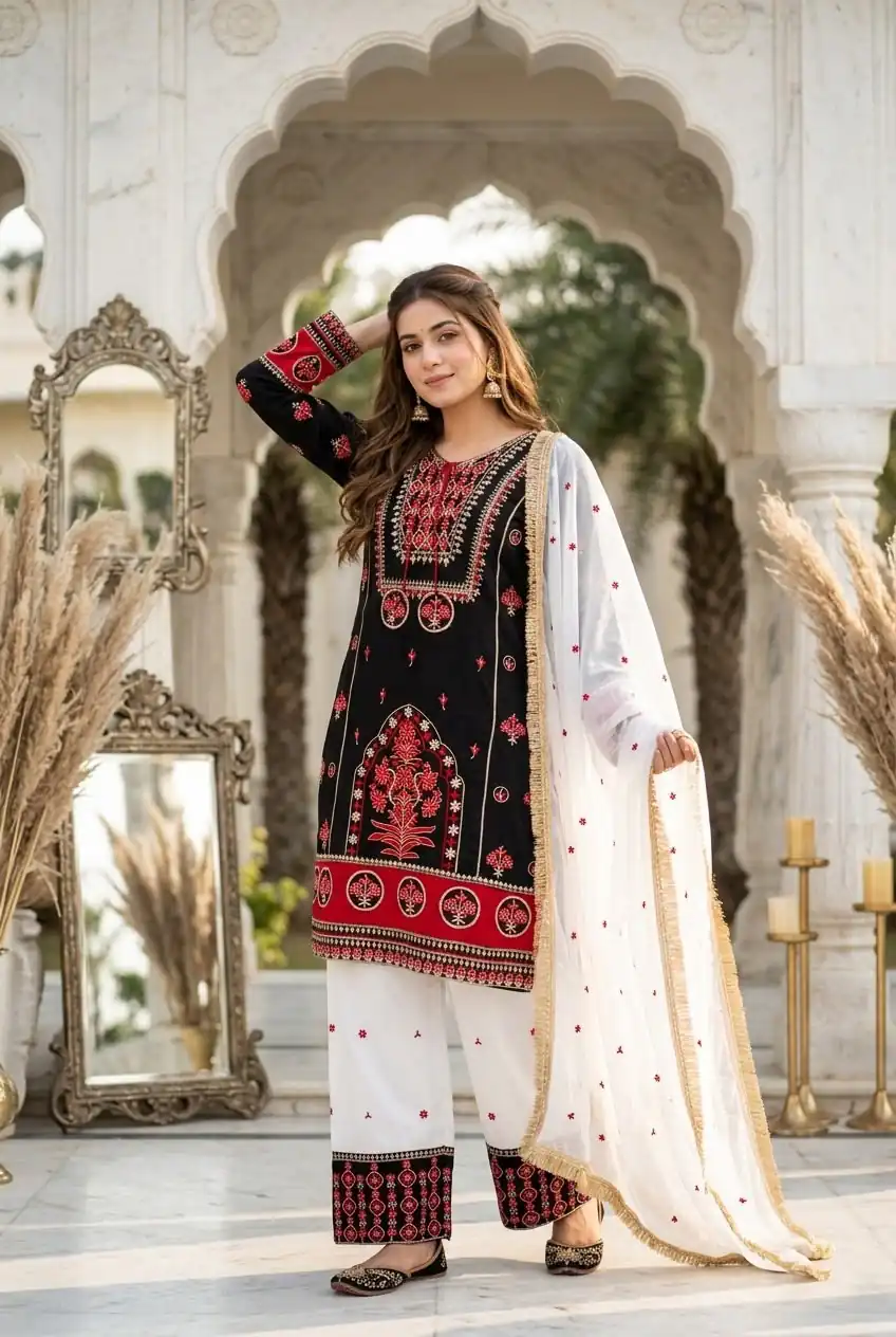 SKF 1731 Black Color Natural Crep Salwar Suit with Embroidery Work. Wedding, Party, Festive, Best Price ₹2149. Delivery 4-6 Working Days. Shop now. | Jump Suits, Salwar suit, Casual Suits, Creative suits, Designer Suits, Palazzo Suits, Party Wear Suits, Patiala Suits, Straight Suits