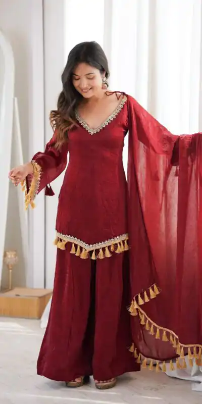 SRK 5357 Maroon Doremon Crush Salwar Suit Perfect for Wedding, Party, Traditional Day, Baisakhi, Karwa Chauth β . Exclusive Offer βΉ2099. Delive | Jump Suits, Salwar suit, Casual Suits, Creative suits, Designer Suits, Palazzo Suits, Party Wear Suits, Patiala Suits, Straight Suits