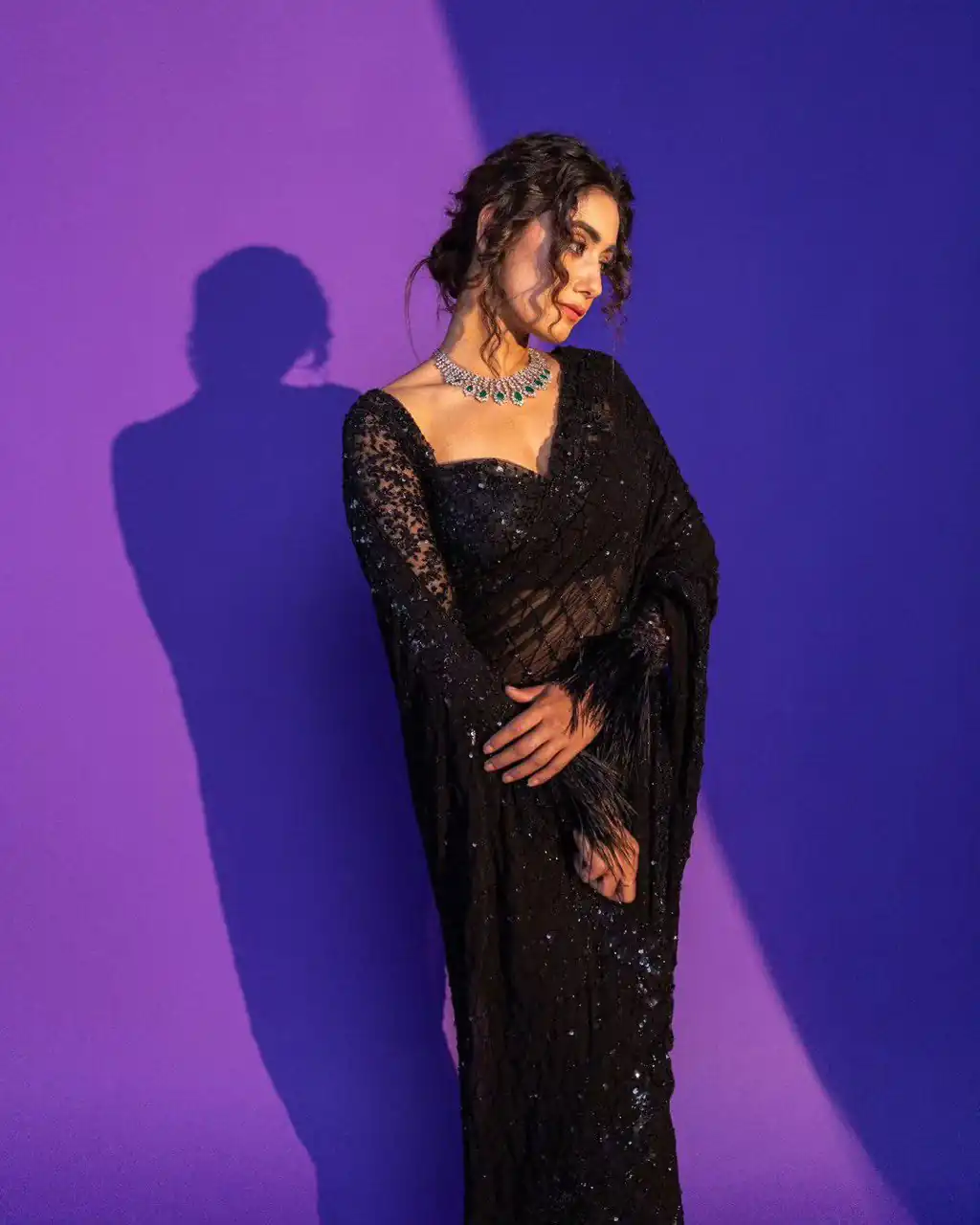NC 5295 Black Soft Net Saree with Sequins Work & Embroidery Work. Available at ₹1749 only. Delivery 4-6 Working Days. Shop now. | Sarees, Bollywood Sarees, Creative Sarees, Designer Sarees, Embroidered Sarees, Ethnic Saree, Modern Digital sarees, Party Wear Sarees