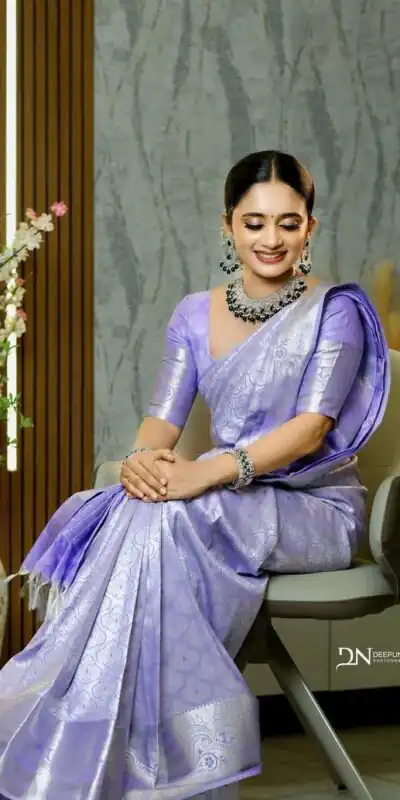 KPR 259 Lavender Soft Lichi Silk Saree with Lace Work & Lace Border. Introductory Price ₹1349. Delivery 4-6 Working Days. Shop now. | Sarees, Bollywood Sarees, Creative Sarees, Designer Sarees, Embroidered Sarees, Ethnic Saree, Modern Digital sarees, Party Wear Sarees