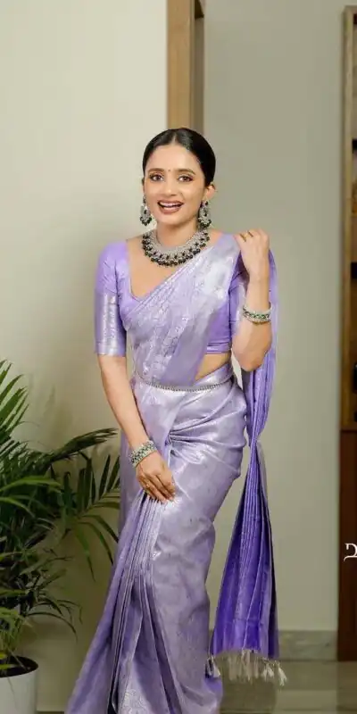 KPR 259 Lavender Soft Lichi Silk Saree with Lace Work & Lace Border. Introductory Price ₹1349. Delivery 4-6 Working Days. Shop now. | Sarees, Bollywood Sarees, Creative Sarees, Designer Sarees, Embroidered Sarees, Ethnic Saree, Modern Digital sarees, Party Wear Sarees