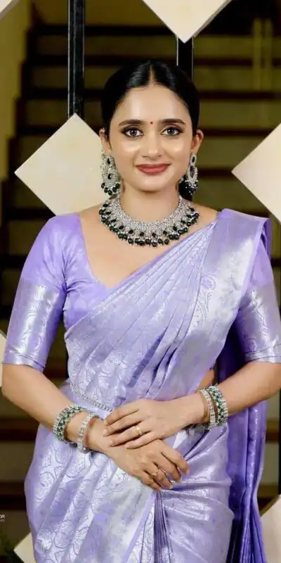 KPR 259 Lavender Soft Lichi Silk Saree with Lace Work & Lace Border. Introductory Price ₹1349. Delivery 4-6 Working Days. Shop now. | Sarees, Bollywood Sarees, Creative Sarees, Designer Sarees, Embroidered Sarees, Ethnic Saree, Modern Digital sarees, Party Wear Sarees